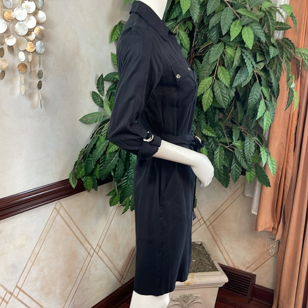WHBM TWILL SHIRT DRESS WITH REMOVABLE BELT - Picture 10 of 12